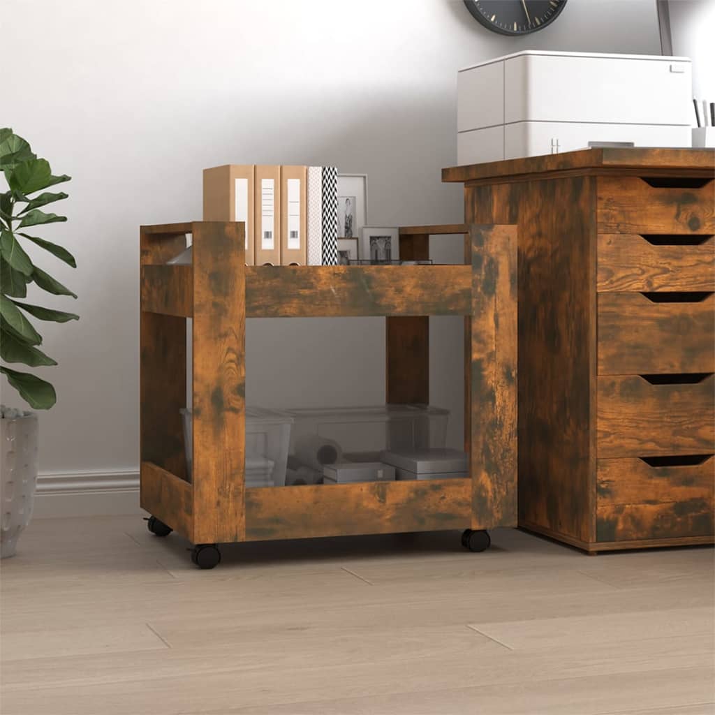 Tralle til skrivebord røkt eik 60x45x60 cm konstruert tre