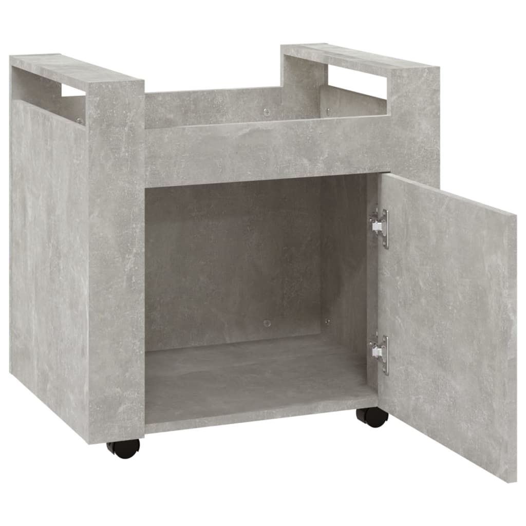 Tralle til skrivebord betonggrå 60x45x60 cm konstruert tre