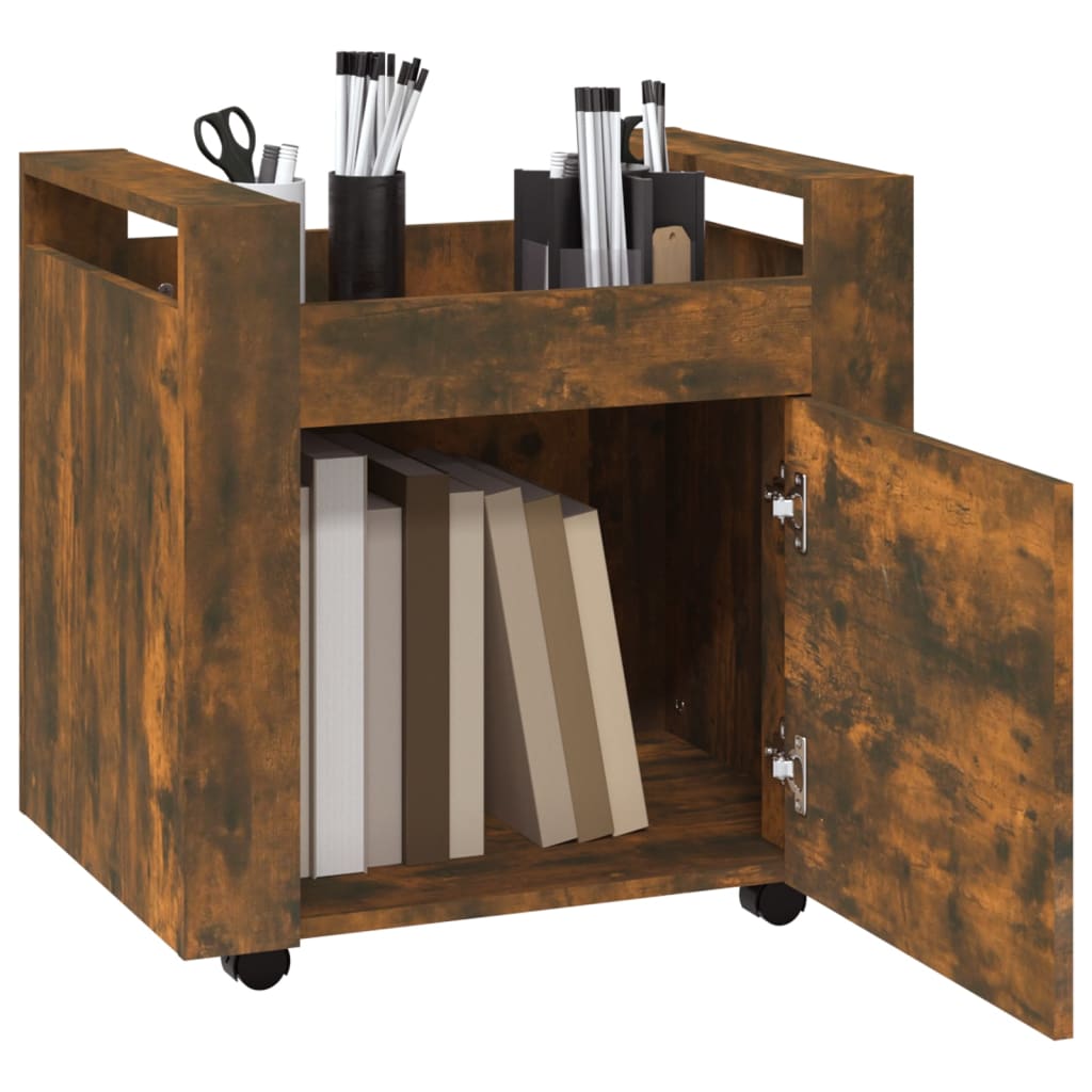 Tralle til skrivebord røkt eik 60x45x60 cm konstruert tre
