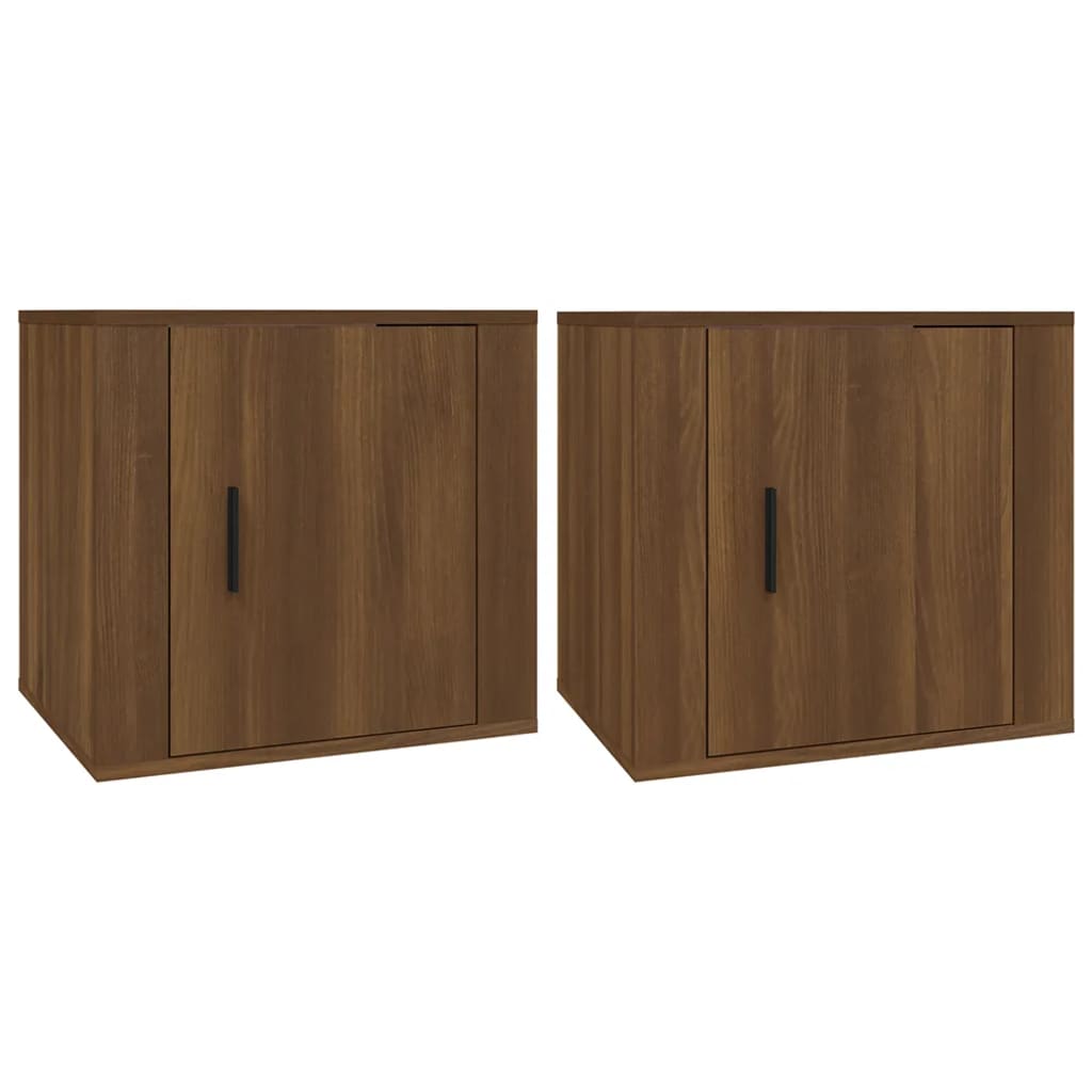 Nattbord 2 stk brun eik 50x39x47 cm