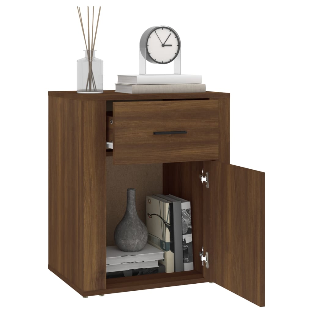 Nattbord brun eik 50x36x60 cm konstruert tre