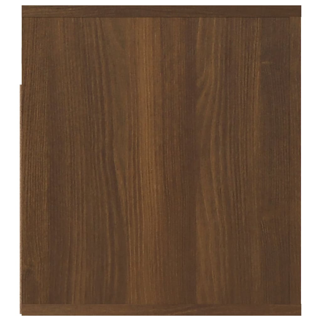 Veggmontert nattbord brun eik 50x36x40 cm