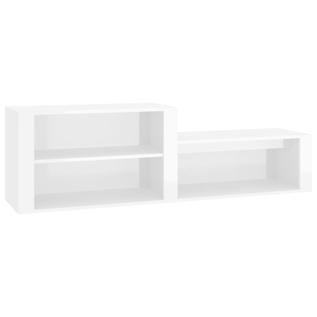 Skoskap høyglans hvit 150x35x45 cm konstruert tre