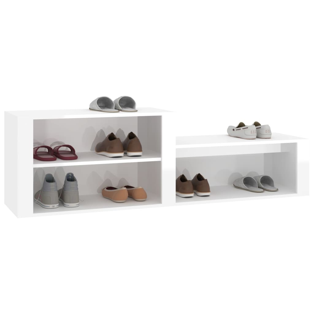 Skoskap høyglans hvit 150x35x45 cm konstruert tre