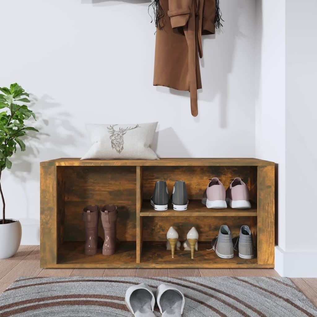 Skoskap røkt eik 100x35x45 cm konstruert tre