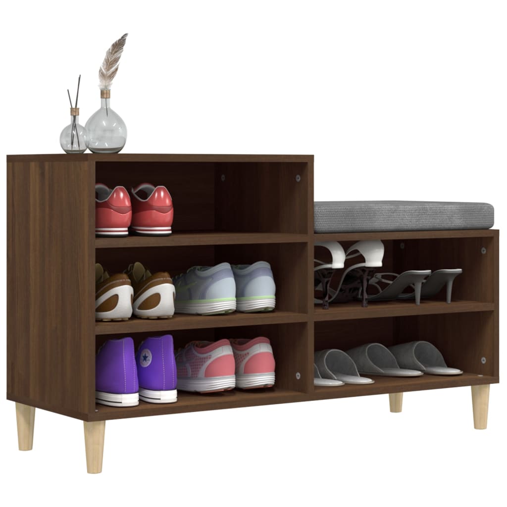 Skoskap brun eik 102x36x60 cm konstruert tre