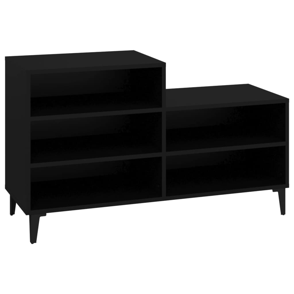 Skoskap svart 102x36x60 cm konstruert tre