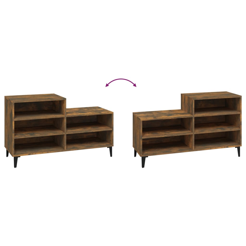 Skoskap røkt eik 102x36x60 cm konstruert tre