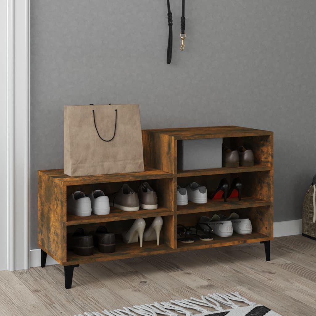 Skoskap røkt eik 102x36x60 cm konstruert tre