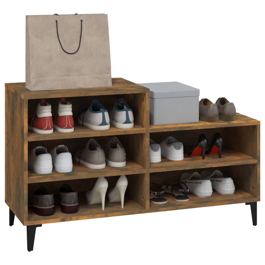 Skoskap røkt eik 102x36x60 cm konstruert tre