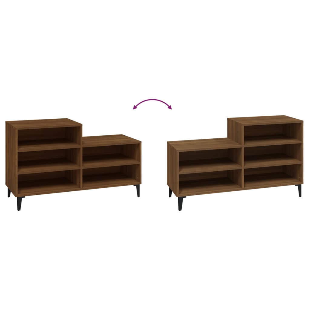 Skoskap brun eik 102x36x60 cm konstruert tre