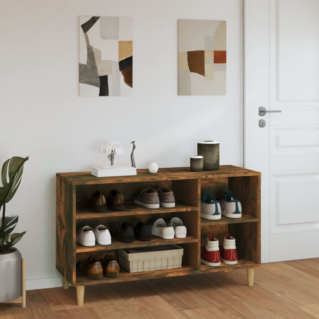 Skoskap røkt eik 102x36x60 cm konstruert tre