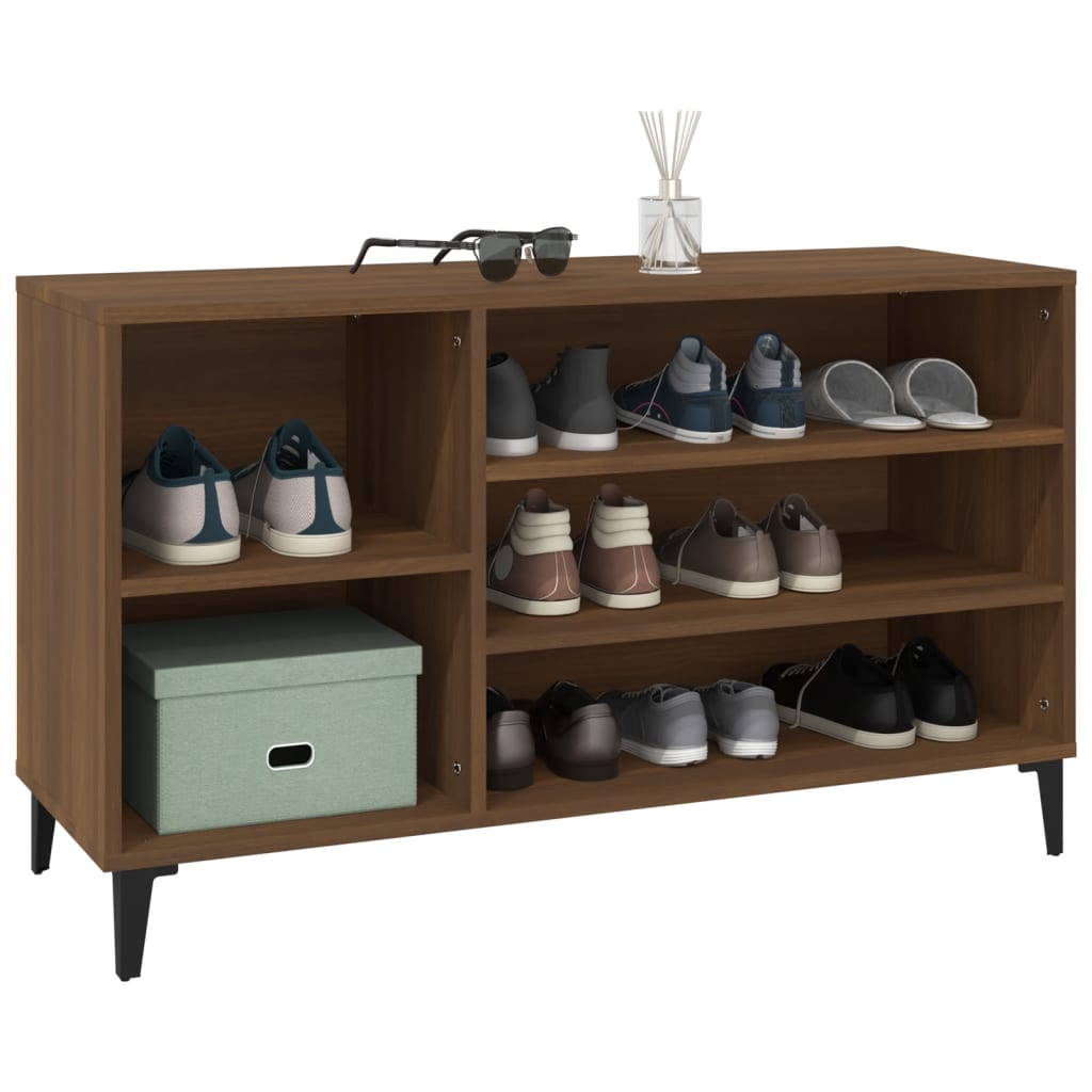 Skoskap brun eik 102x36x60 cm konstruert tre
