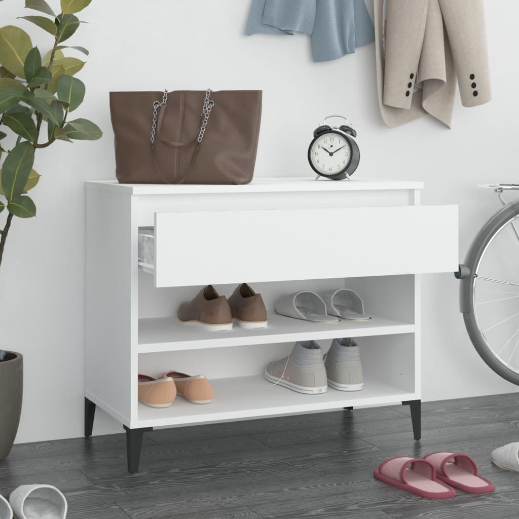 Skoskap hvit 70x36x60 cm konstruert tre