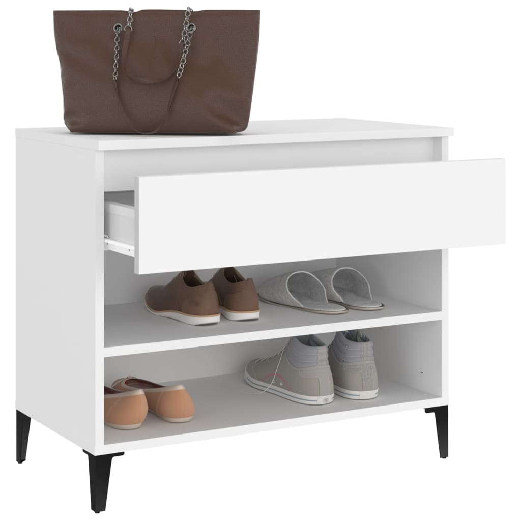 Skoskap hvit 70x36x60 cm konstruert tre
