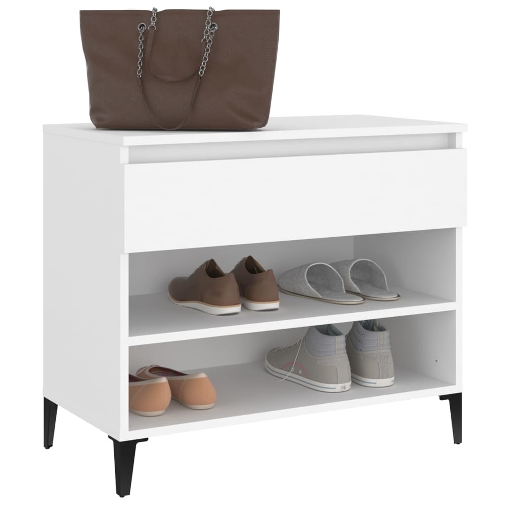 Skoskap hvit 70x36x60 cm konstruert tre