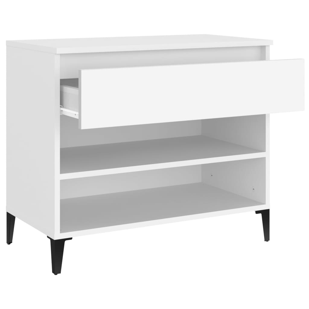 Skoskap hvit 70x36x60 cm konstruert tre