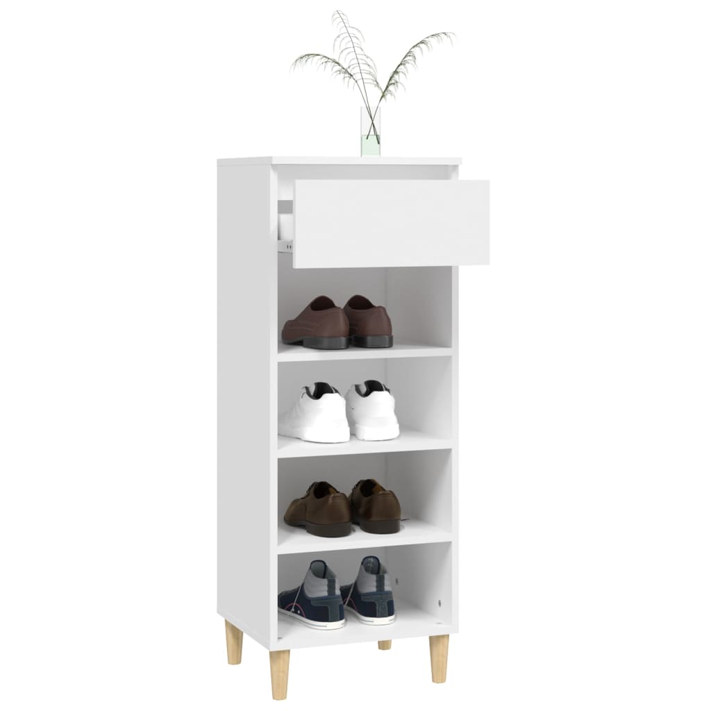 Skoskap hvit 40x36x105 cm konstruert tre