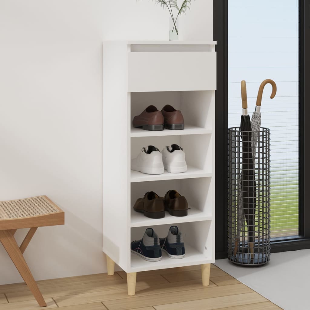 Skoskap hvit 40x36x105 cm konstruert tre