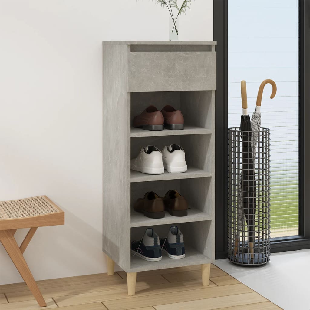 Skoskap betonggrå 40x36x105 cm konstruert tre