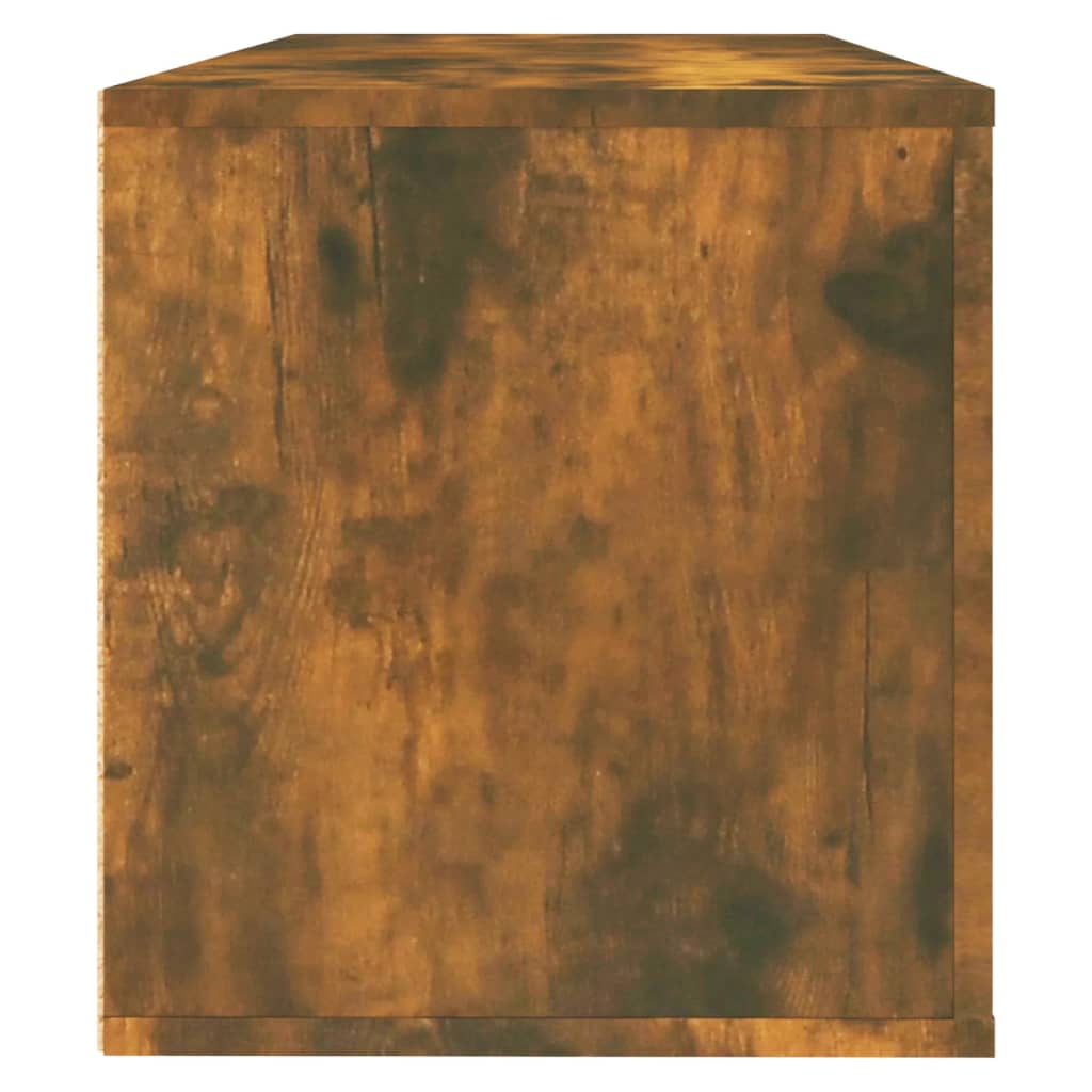 Veggmontert skoskap røkt eik 100x35x38 cm konstruert tre