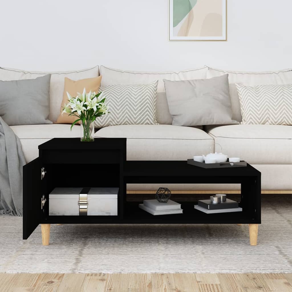 Salongbord svart 100x50x45 cm konstruert tre