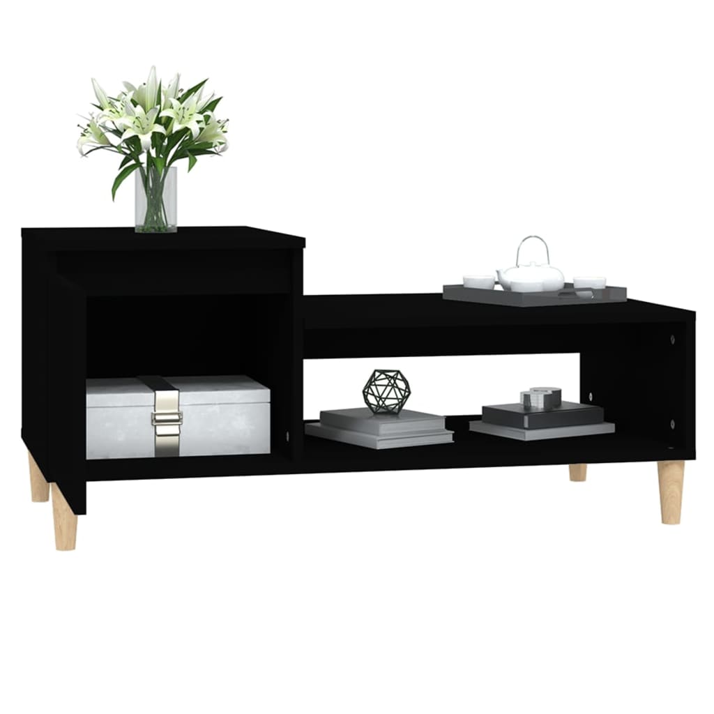 Salongbord svart 100x50x45 cm konstruert tre