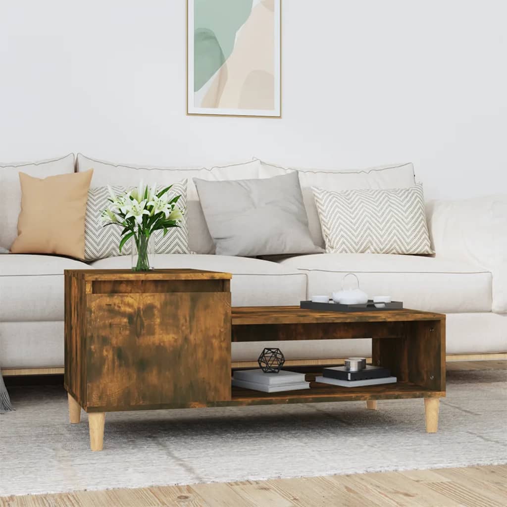 Salongbord røkt eik 100x50x45 cm konstruert tre