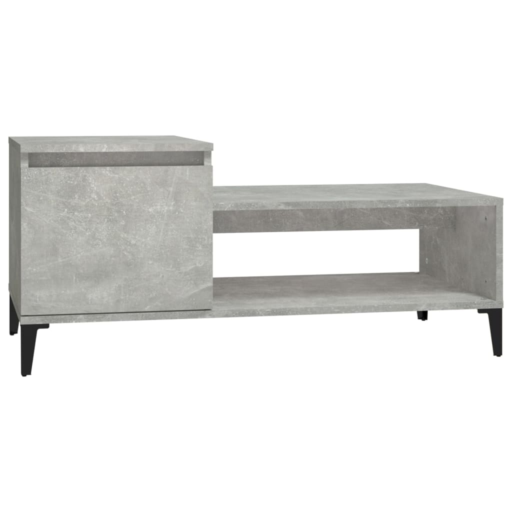 Salongbord betonggrå 100x50x45 cm konstruert tre
