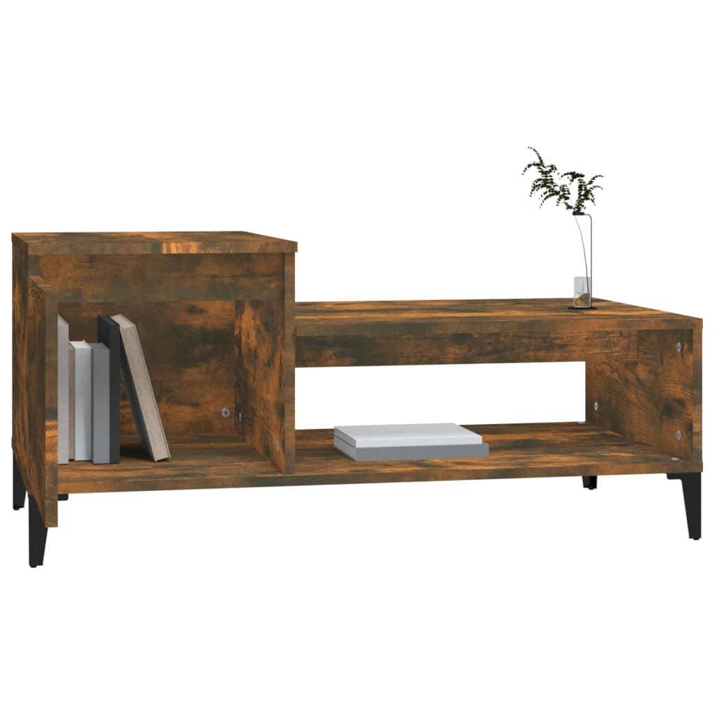 Salongbord røkt eik 100x50x45 cm konstruert tre