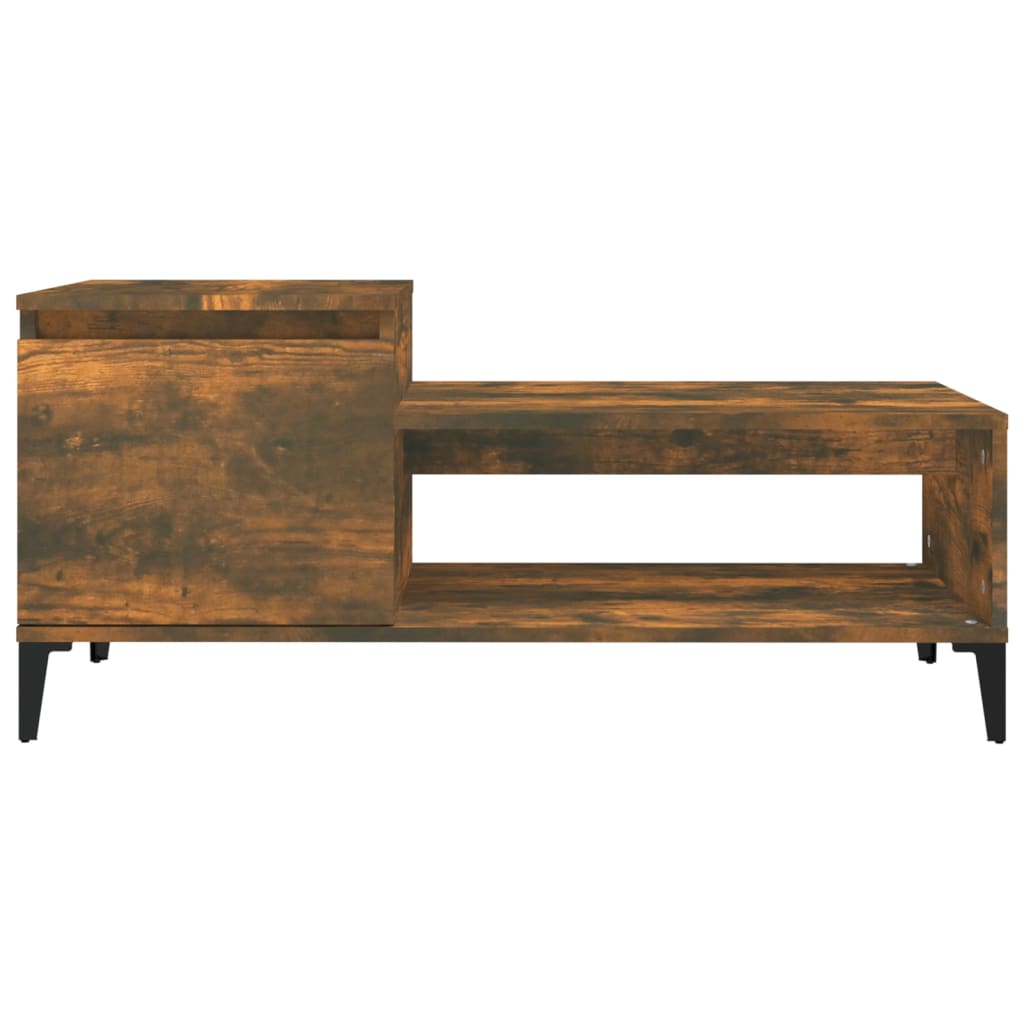 Salongbord røkt eik 100x50x45 cm konstruert tre