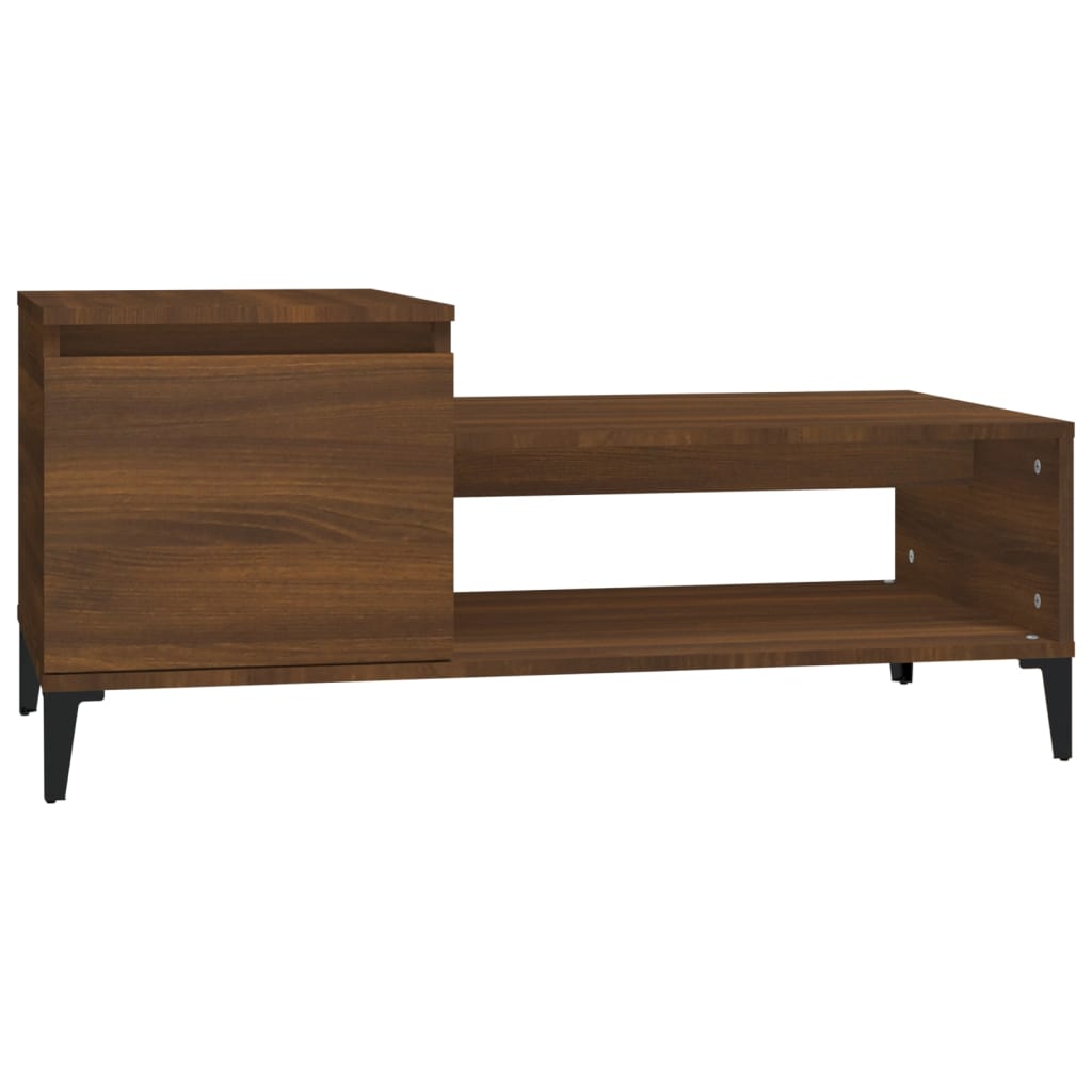 Salongbord brun eik 100x50x45 cm konstruert tre