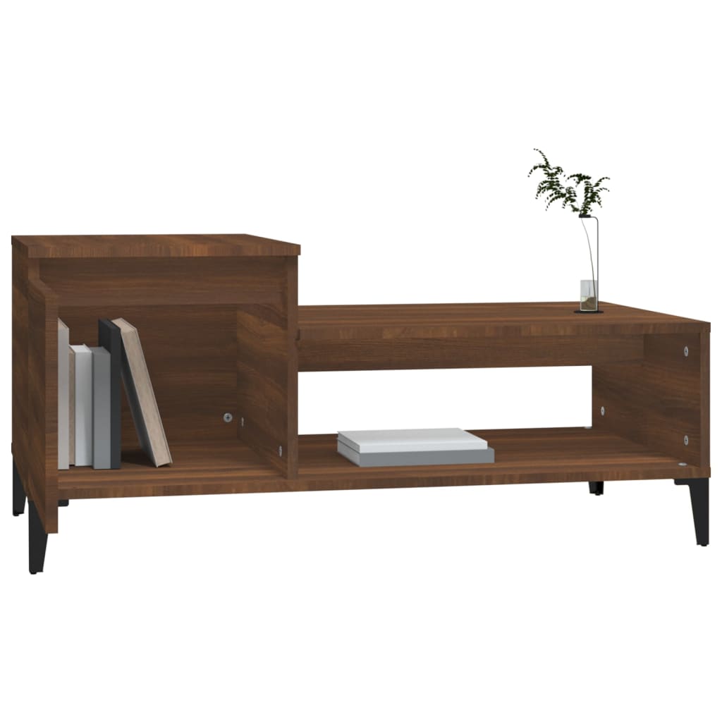 Salongbord brun eik 100x50x45 cm konstruert tre