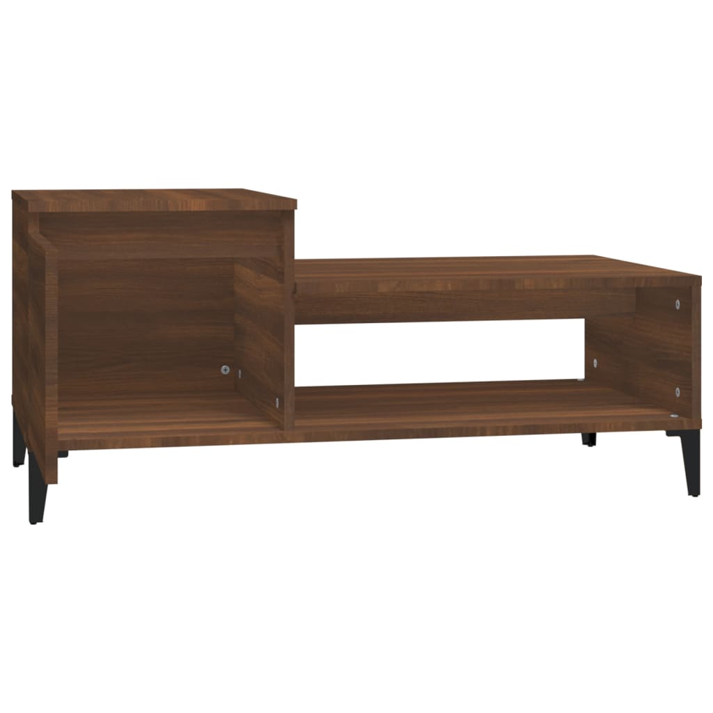 Salongbord brun eik 100x50x45 cm konstruert tre