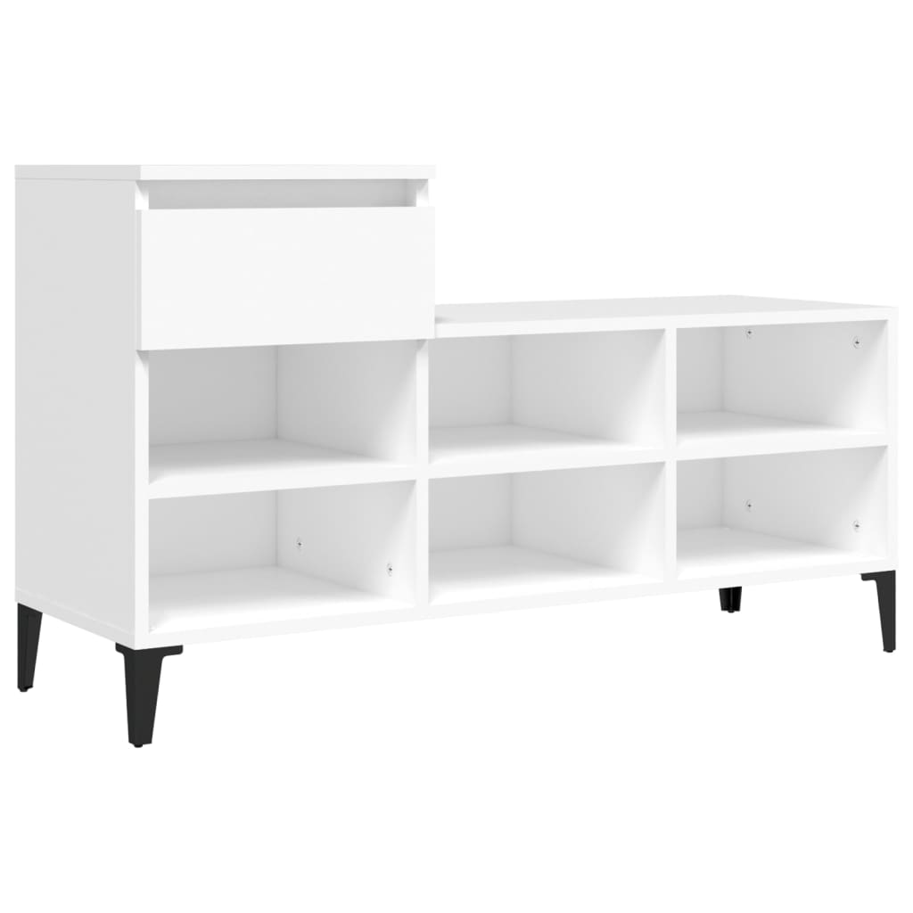 Skoskap hvit 102x36x60 cm konstruert tre