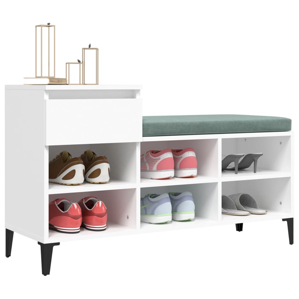 Skoskap hvit 102x36x60 cm konstruert tre