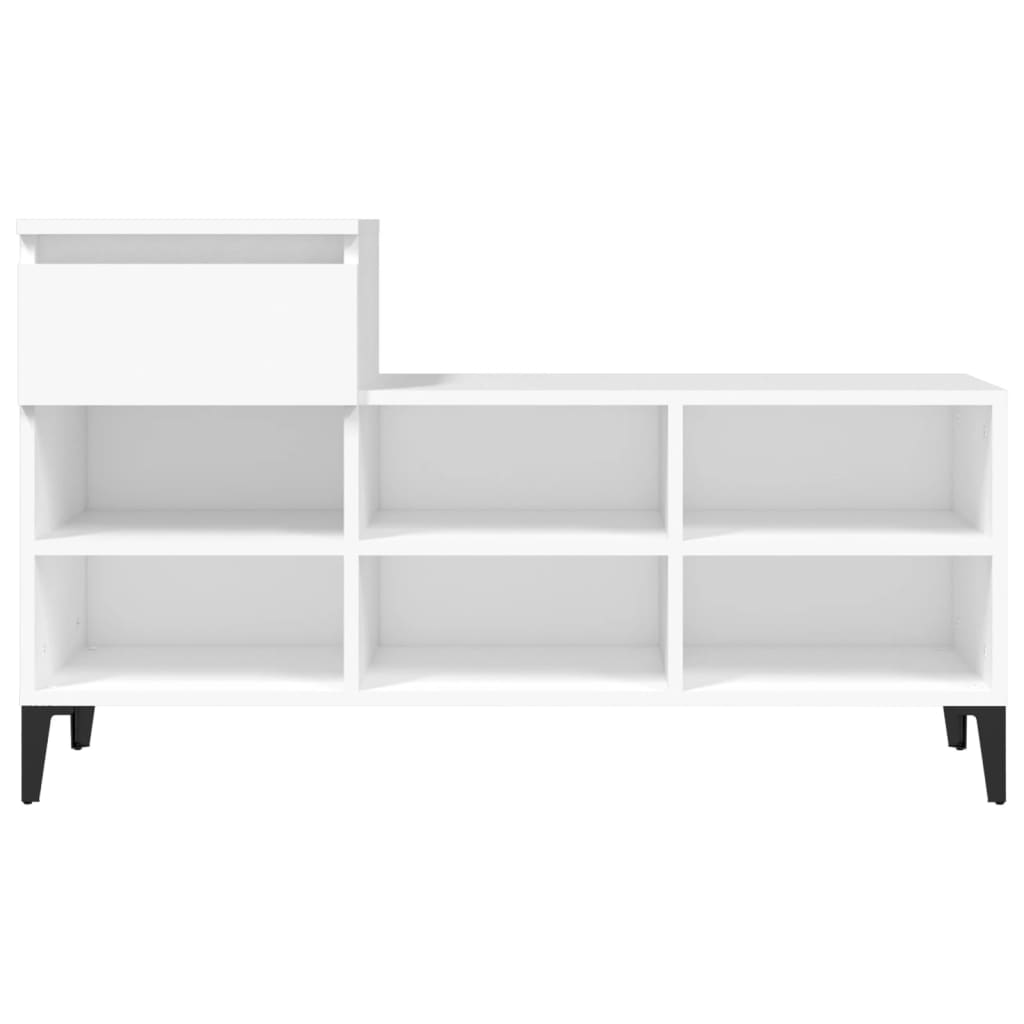 Skoskap hvit 102x36x60 cm konstruert tre