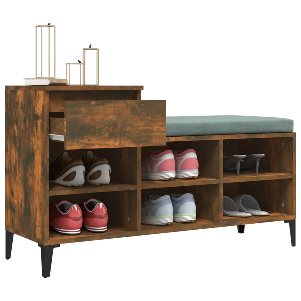 Skoskap røkt eik 102x36x60 cm konstruert tre