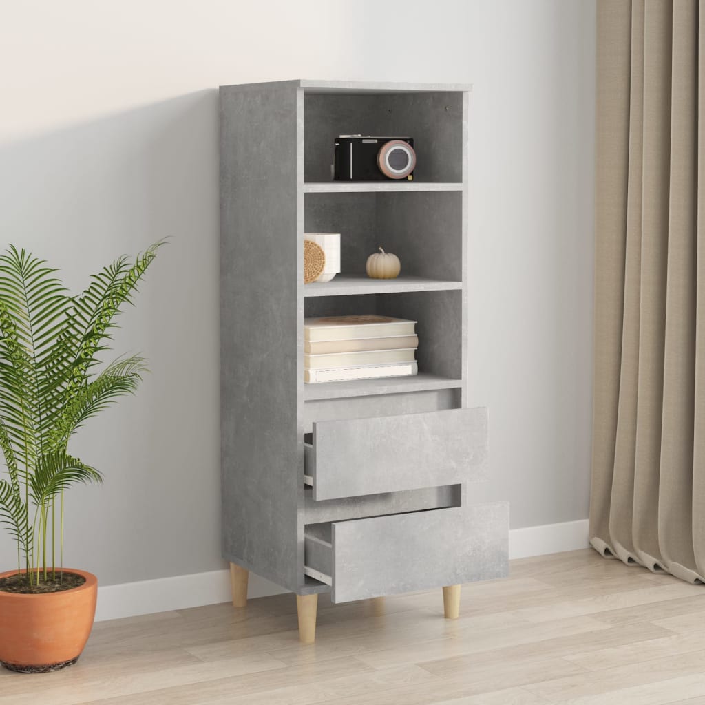 Highboard betonggrå 40x36x110 cm konstruert tre