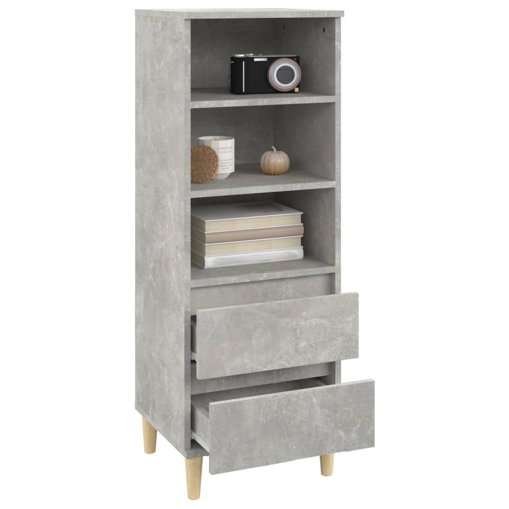 Highboard betonggrå 40x36x110 cm konstruert tre