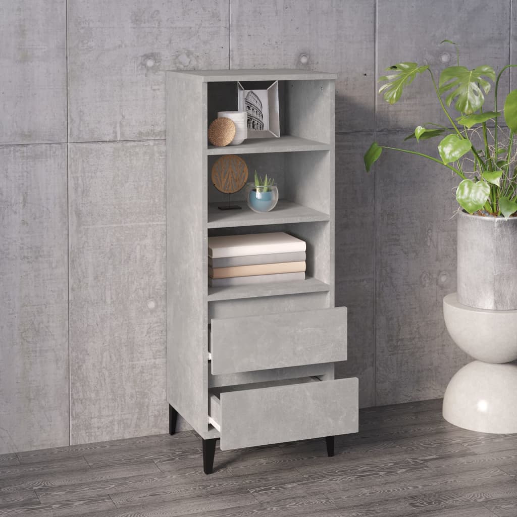 Highboard betonggrå 40x36x110 cm konstruert tre