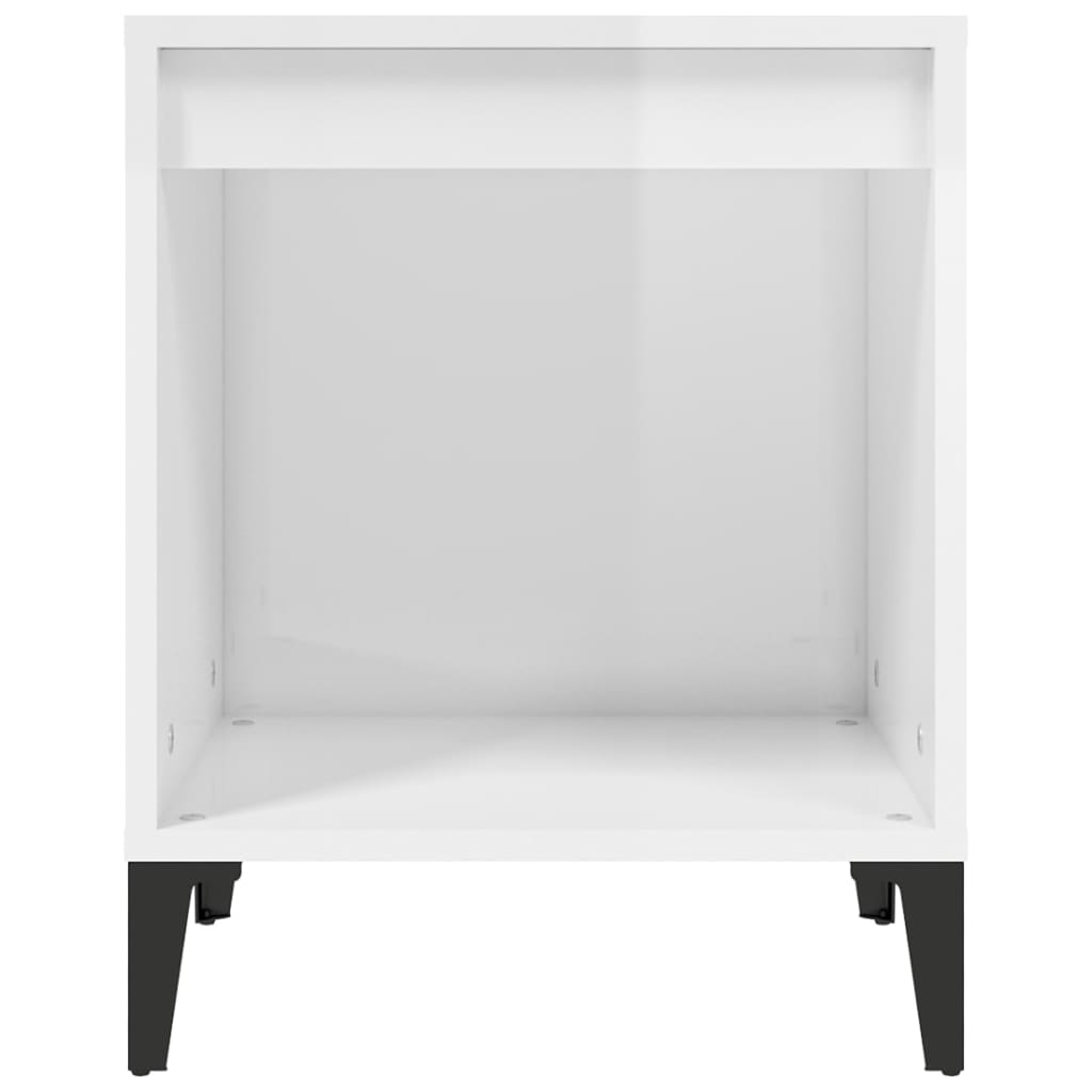 Nattbord høyglans hvit 40x35x50 cm