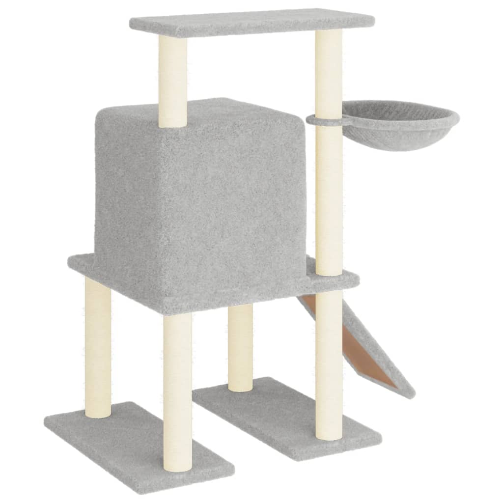 Kattetre med klorestolper i sisal lysegrå 96,5 cm
