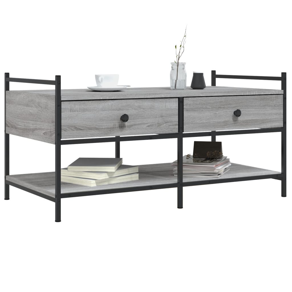 Salongbord grå sonoma 99x50x50 cm konstruert tre