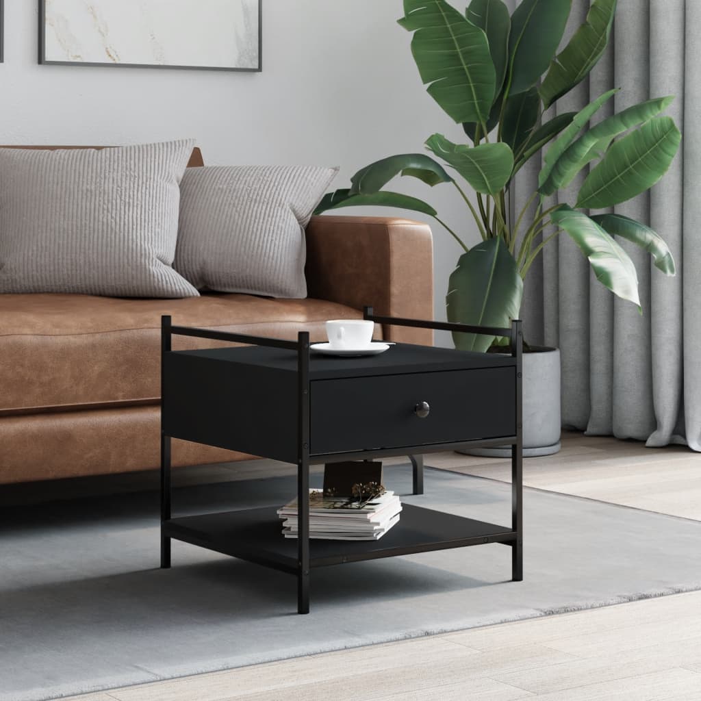 Salongbord svart 50x50x50 cm konstruert tre