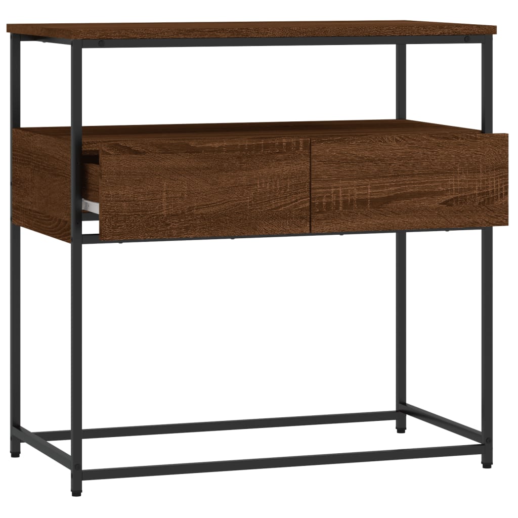 Konsollbord brun eik 75x40x75 cm konstruert tre
