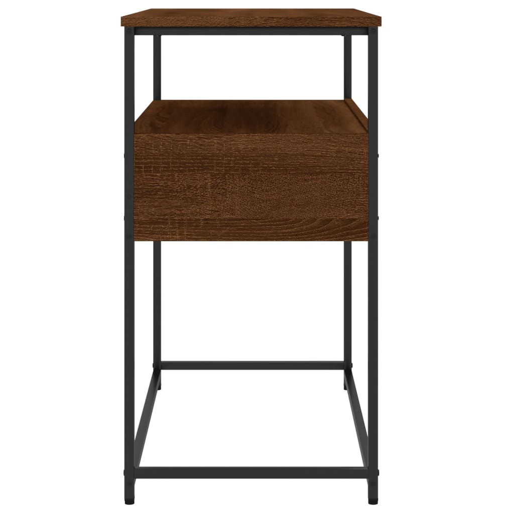 Konsollbord brun eik 75x40x75 cm konstruert tre