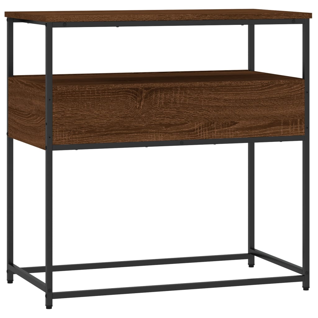 Konsollbord brun eik 75x40x75 cm konstruert tre