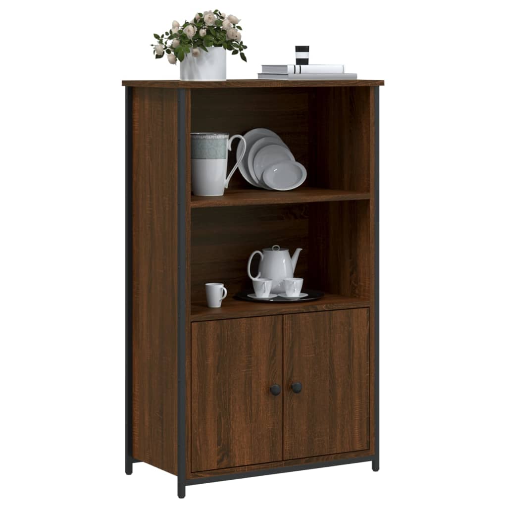 Highboard brun eik 62x32x103,5 cm konstruert tre