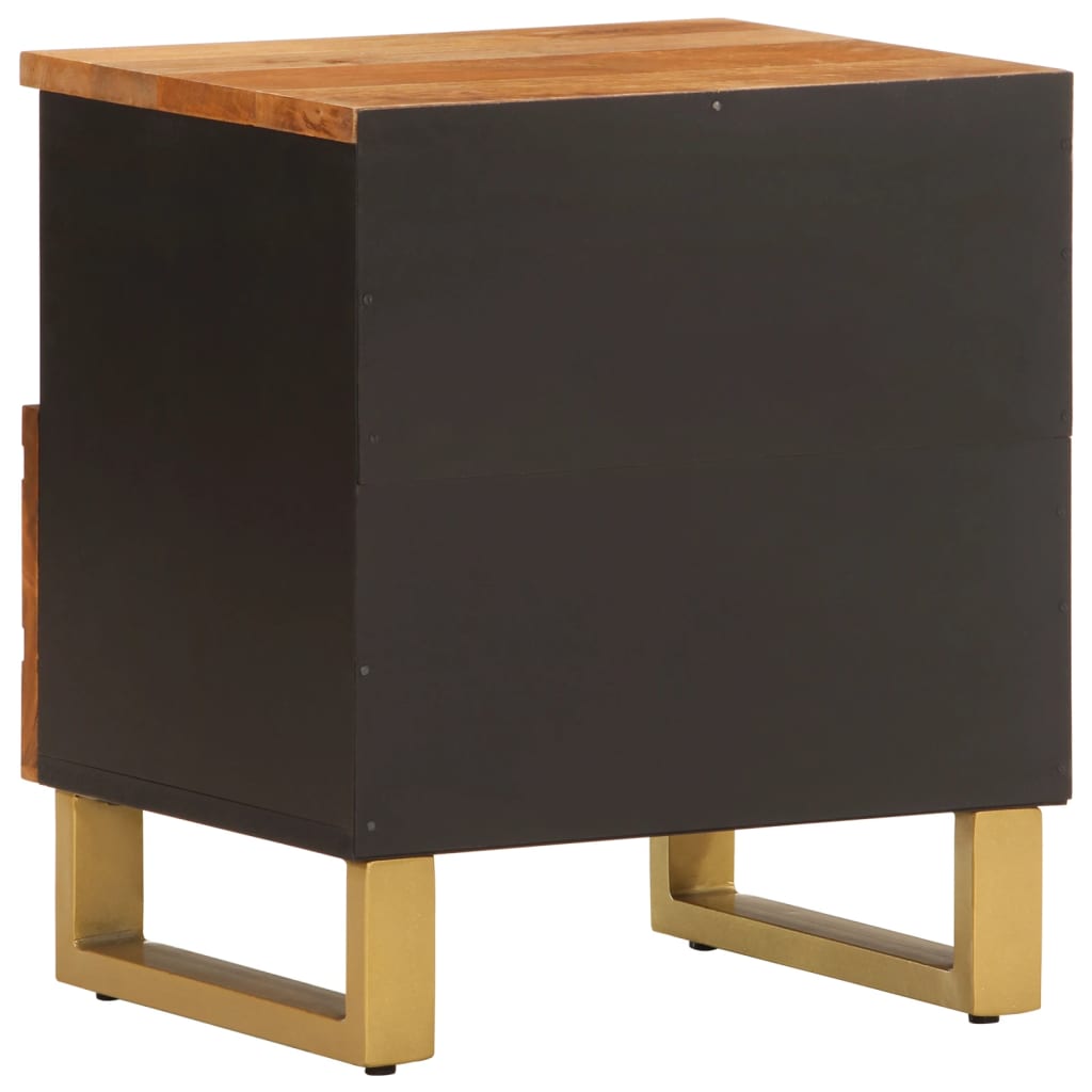 Nattbord 2 stk brun og svart heltre mango